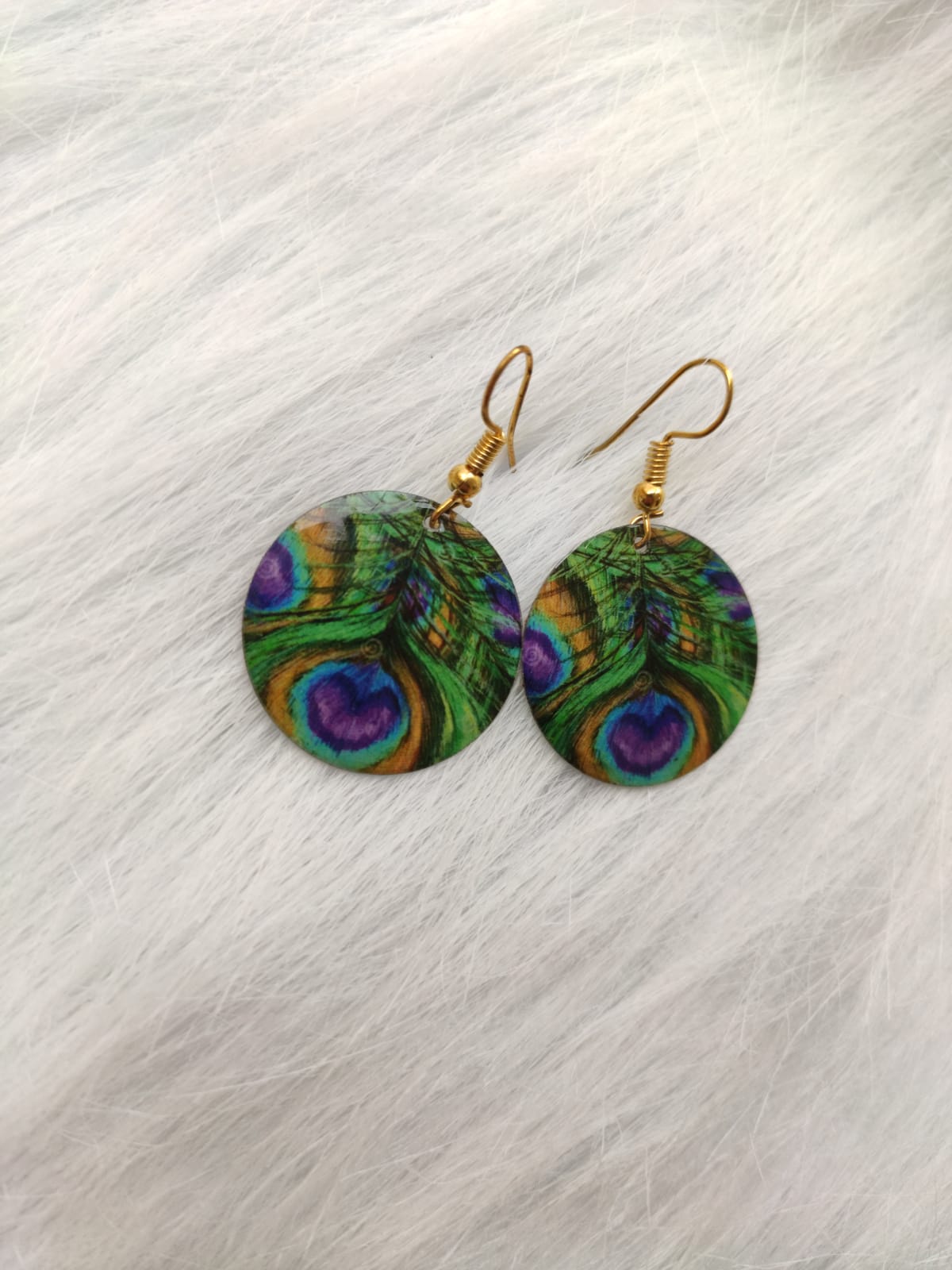 Peacock Print Earring 